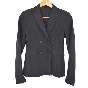 Theory Wool Fitted Double Breasted Blazer Size 00
